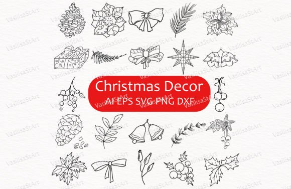 22 Hand Drawn Christmas Decorations for Festive Illustrations