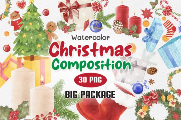 Christmas Composition Big Package Illustrations Review