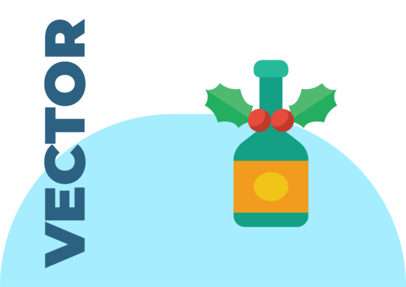 Christmas Food Bottle Illustration for Creative Projects