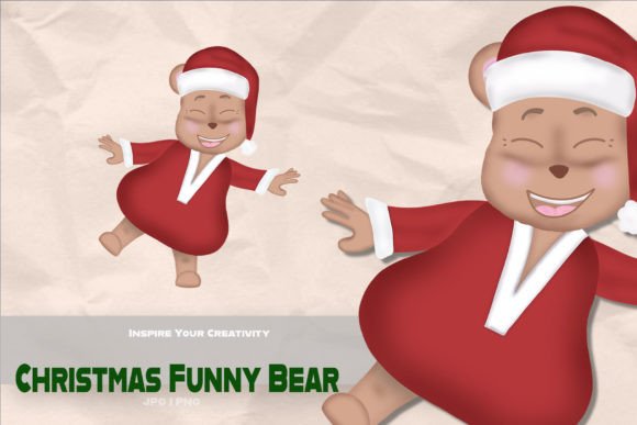 Christmas Funny Bear - Character Cartoon Illustrations