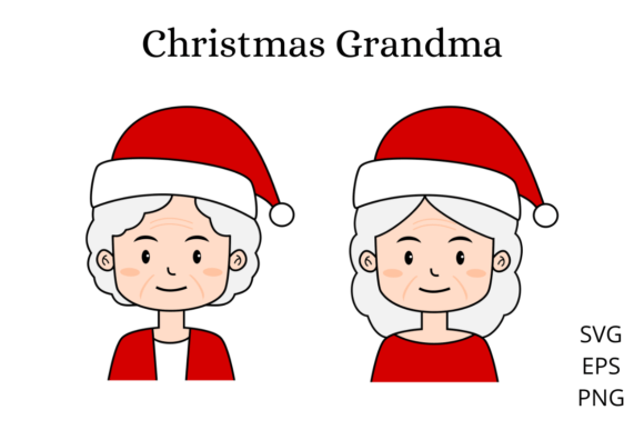 Christmas Grandmother Portrait Illustration