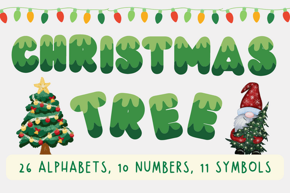 Christmas Tree Alphabet Letter Illustrations for Festive Branding