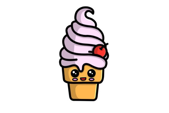 Cute Icecream Christmas Character Vector Illustration
