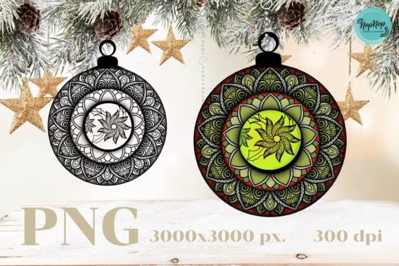 Mandala Christmas Balls Illustrations for Festive Branding