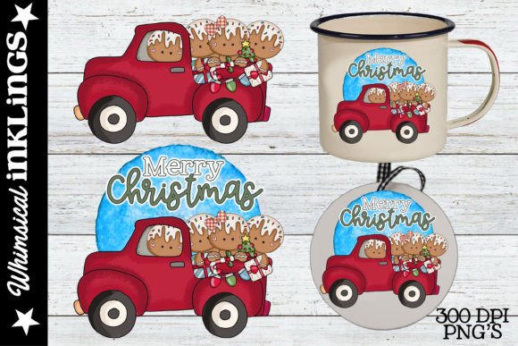 Merry Christmas Gingers Sublimation Illustrations