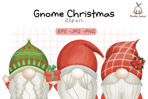Merry Christmas Gnome Clipart Set1 Illustrations