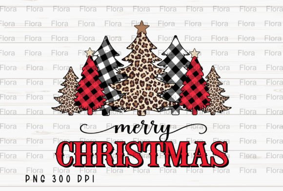 Merry Christmas Tree Leopard Sublimation Illustrations