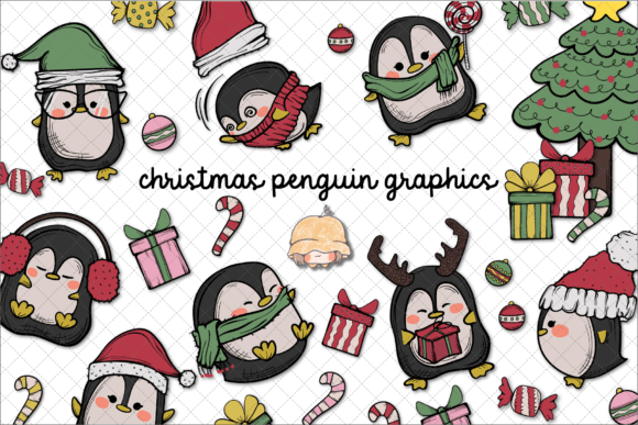 Penguin Christmas PNG Clipart for Illustrations