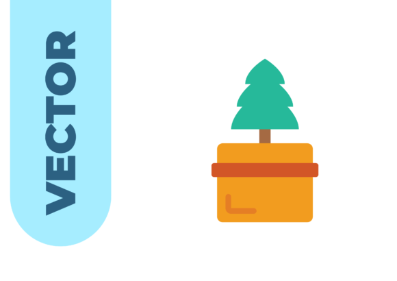Plants Christmas Tree Illustration for Branding