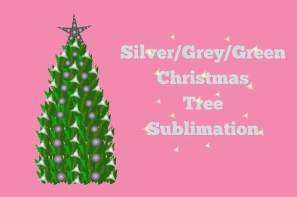 Sliver Grey Christmas Tree Illustration for Design Projects