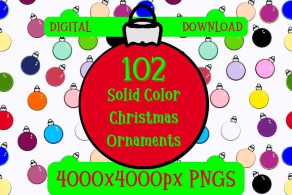Solid Color Christmas Ornaments Illustrations